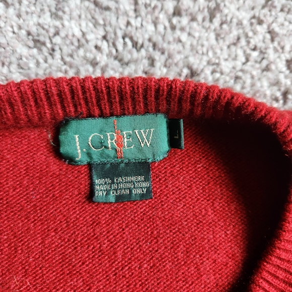 VTG J Crew 100% Cashmere Sweater Women's Large Burgundy/Maroon Crewneck - Picture 2 of 5